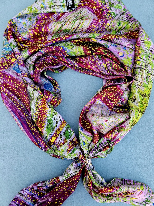 Synergy Silk Scarf_Large Anda Abstract - Lielais Zīda Lakats "Sinerģija"