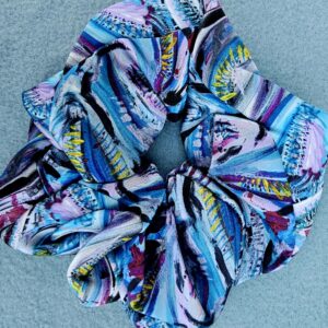 Anda Abstract Silk Hair Scrunchie "Eyes"