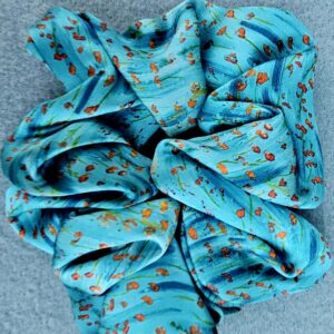 Anda Abstract Silk Hair Scrunchie "Poppies"