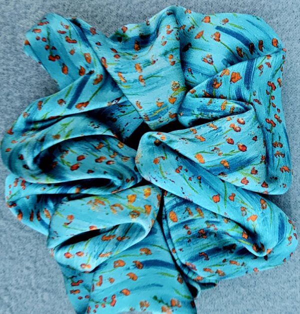 Anda Abstract Silk Hair Scrunchie "Poppies"