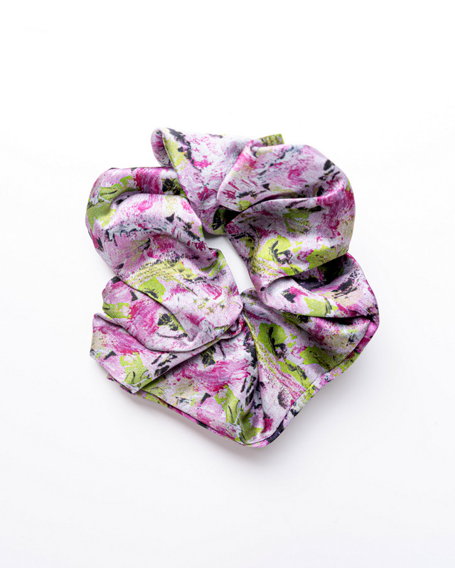 Apple Blossoms - Silk Hair Scrunchie Large 5 cm - Image 2