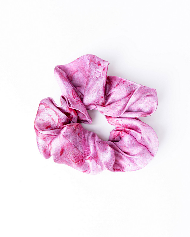 Anda Abstract Silk Hair Scrunchie - "Roses" large