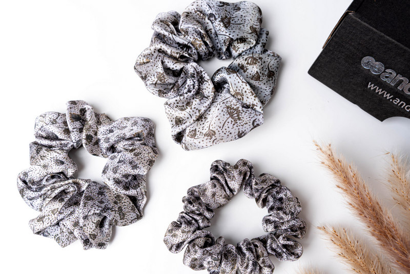 Summer Morning - Silk Hair Scrunchie Large 5 cm - Image 3