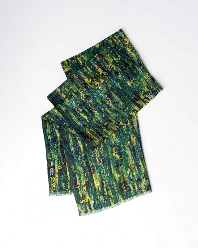 Anda Abstract Wool Scarf - "May"