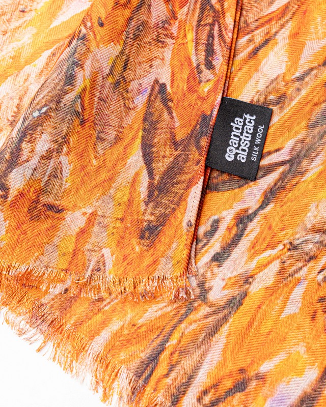 Anda Abstract Wool Scarf - "Golden Sand"