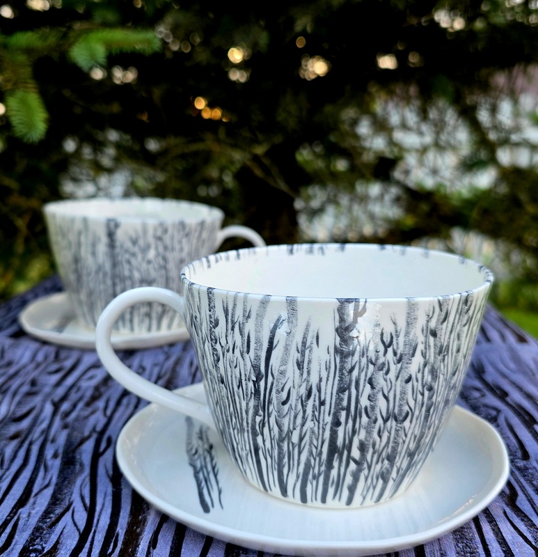 FOREST - large Porcelain mug with saucer, 500 ml - Image 2