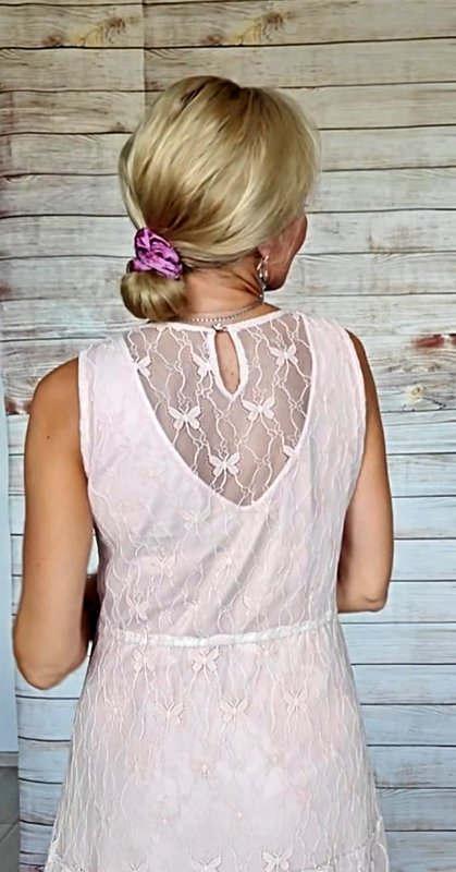 Roses - Silk Hair Scrunchie Medium 3.5 cm - Image 3