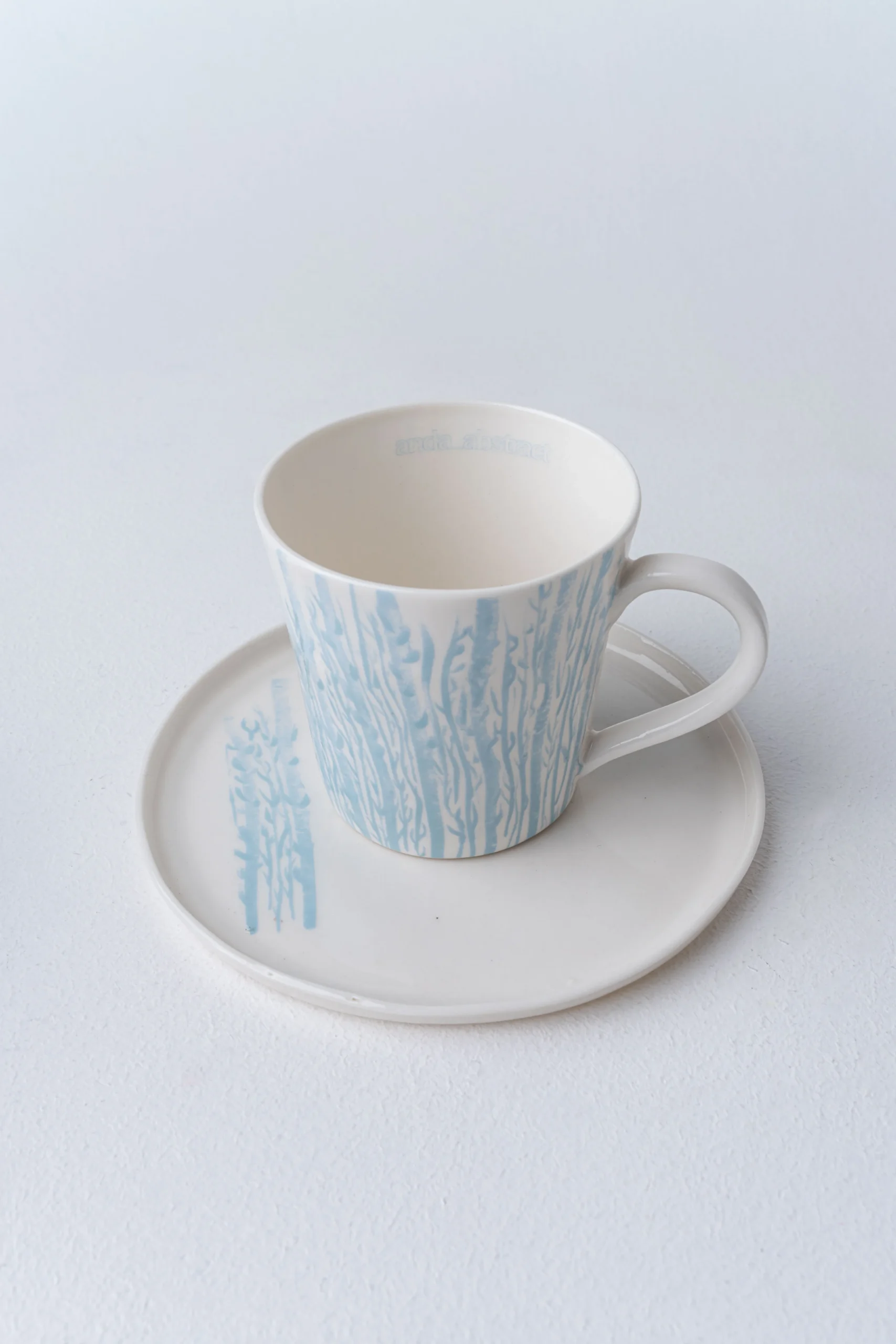 FOREST in Winter - small Porcelain mug with saucer, 220 ml - Image 2