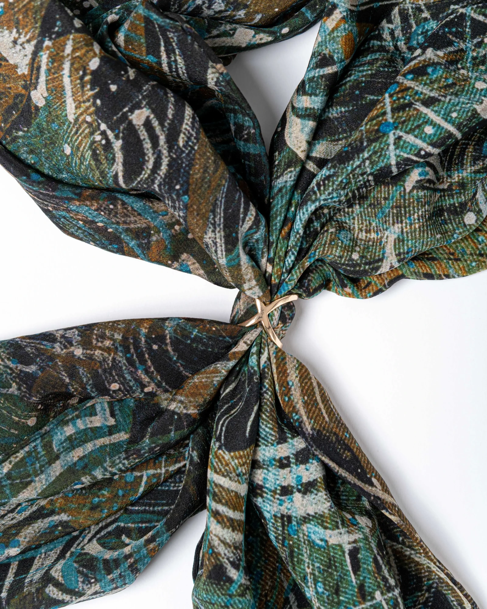Oasis In The Desert- Anda Abstract Silk Scarf 110x110 cm - Image 2