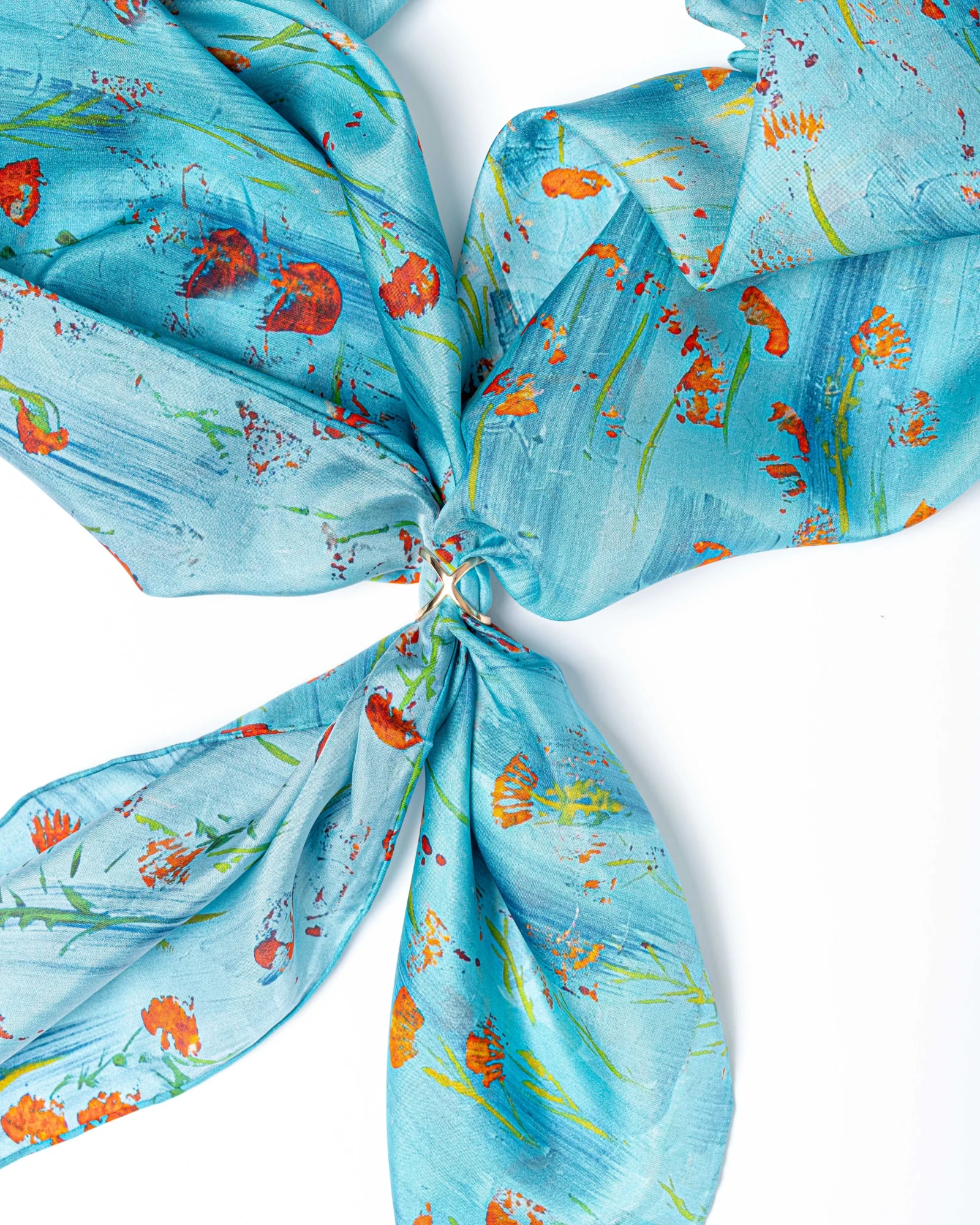 Poppies – Large Silk Scarf 110x110 cm - Image 2