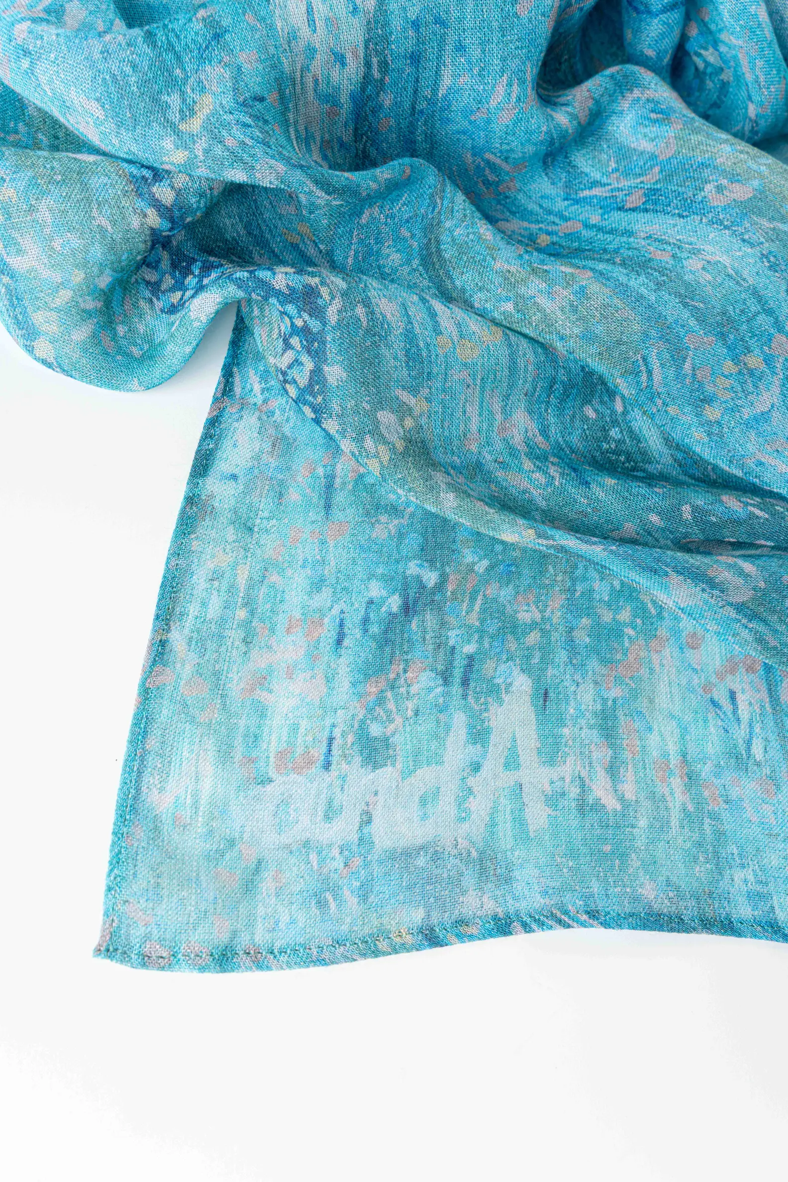 Seashells– 180×65 cm Large Silk - Cotton Summer Scarf - Image 3